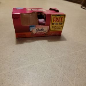 Glade Candle Scents Country Garden Potpourri 4 Votives 1 Glass Holder Jar NOS